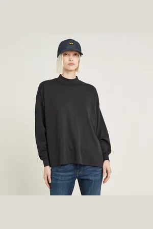 G-Star Womens G-Star RAW Moto Logo XXL Mock Top - Cotton - Size Small