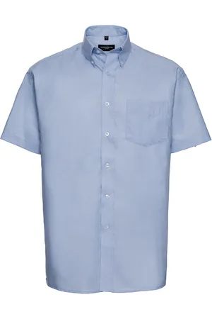 Russell Athletic Collection Mens Oxford Easy-Care Short-Sleeved Shirt (Oxford ) - Size 19.5 inch