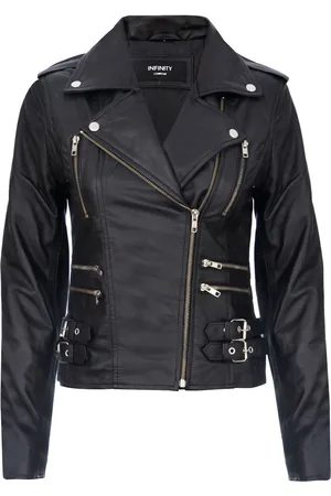 Infinity Womens Brando Biker Jacket-Loddon - Lamb Leather - Size 16 UK