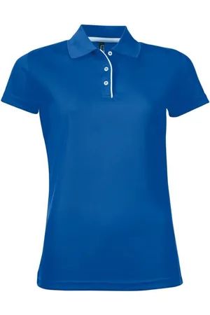 Sols Womens/Ladies Performer Short Sleeve Pique Polo Shirt (Royal ) - Size Medium
