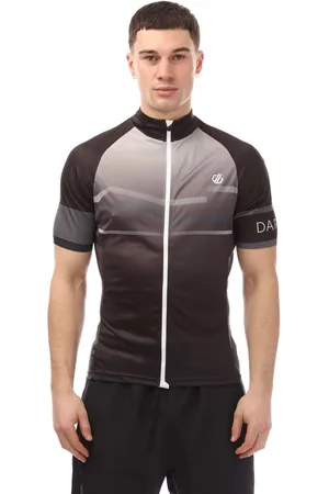 Dare 2B Mens Aep Revolving Short Sleeve Cycling Jersey in Grey - Size Large