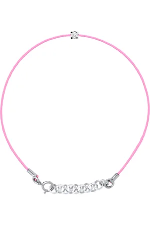 Diadema Womens - Bracelet - Pink Nylon - Real Diamond - - One Size
