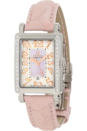 Gevril WoMens 8248RE Super Mini Quartz Mother of Pearl Diamond Watch - One Size