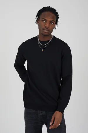 Brave Soul Mens Crew Neck Jaquard Knit Jumper - Size X-Large