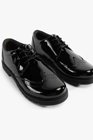 Hush Puppies SALLY Girls Leather School Shoes Patent - Size UK 8