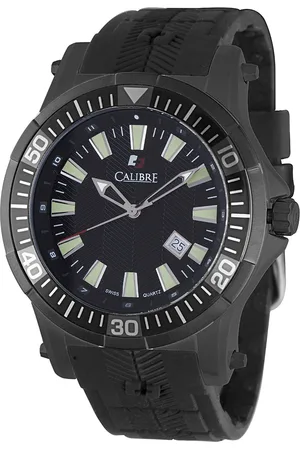 Calibre Mens Hawk Date Swiss Made Movement Watch Rubber Strap / Dial - One Size