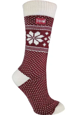 THMO Womens - Ladies Vintage Nordic Fairisle Style Winter Wool Blend Socks - - Size 4-6.5 (UK Shoe)