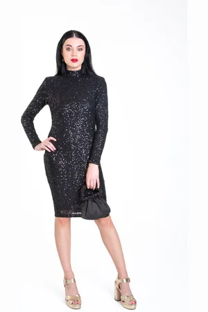 Gini London Womens Sequin High Neck Bodycon Dress - - Size 14 UK