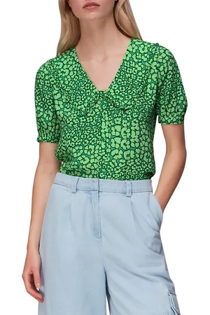 Whistles Womens Leopard Petals Collar Top - - Size 6 UK