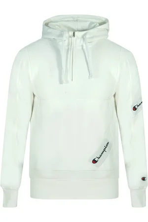 Champion Mens Half Zip Asymmetric Pocket Logo Hoodie Cotton - Size X-Small