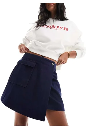 Whistles Womens mini skirt with side pocket in navy - - Size 4 UK