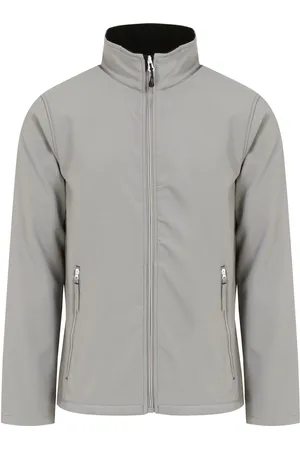 Regatta Mens Ascender Plain Double Layered Soft Shell Jacket (Mineral Grey/Black) - - Size X-Large