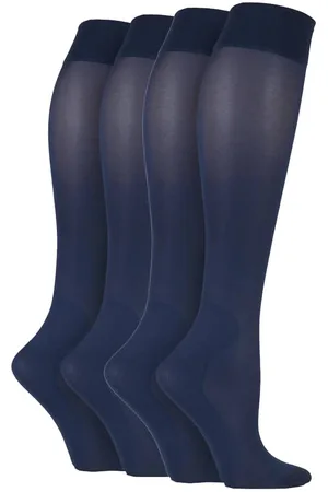 IOMI Womens 2 Pairs Ladies 40 Denier Compression Knee High Energising Socks - Nylon - Size UK 4-6.5