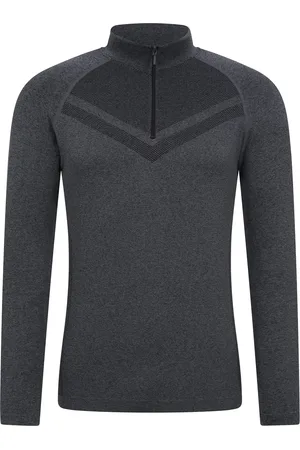 Mountain Warehouse Mens Ventina Seamless Zip Neck Base Layer Top - Size Medium/Large