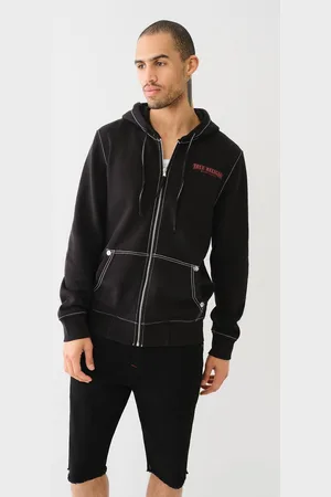 True Religion Mens Big T Overt Painted Horseshoe Zip Up in - Size X-Large