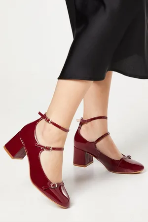 Oasis Womens Virgo MaryJane Ankle Strap Medium Block Heel Courts Shoes - - Size UK 3