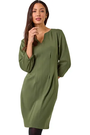 Roman Womens Ponte Notch Neck Midi Dress - - Size 18 UK