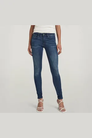 G-Star Womens G-Star RAW Midge Zip Mid-Waist Skinny Jeans - Cotton - Size 24W/30L