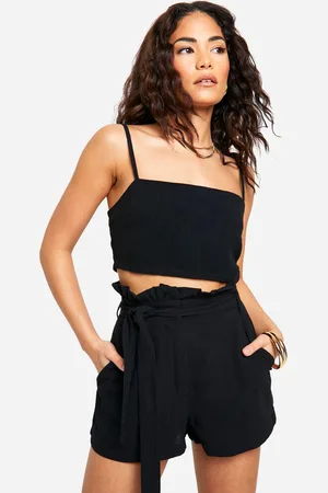 Boohoo Womens Petite Paperbag Waist Shorts - - Size 8 UK