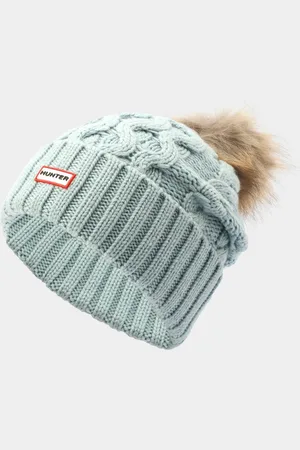 Hunter Unisex Cable Knit Beanie With Pom - - One Size