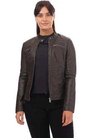 ONLY Womens Bandit Faux Leather Biker Jacket in Faux Leather (archived) - Size 8 UK