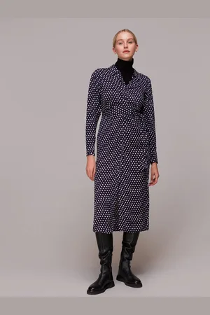 Whistles Womens Dotted Spot Print Shirt Dress - - Size 14 UK
