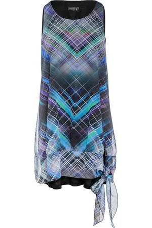 Conquista Womens Sleeveless Double Layer Geometric Print Dress - - Size EU 40 (Womens)