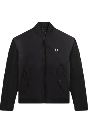 Fred Perry Mens Cable Knit Sleeve Bomber Jacket - Size Small