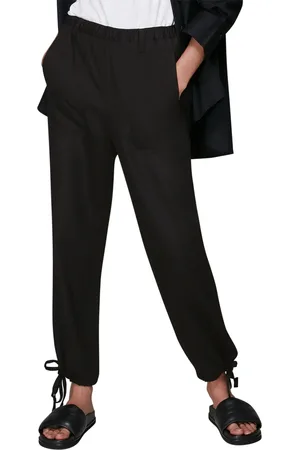 Whistles Womens Washed Tie Hem Trousers - - Size 6 UK
