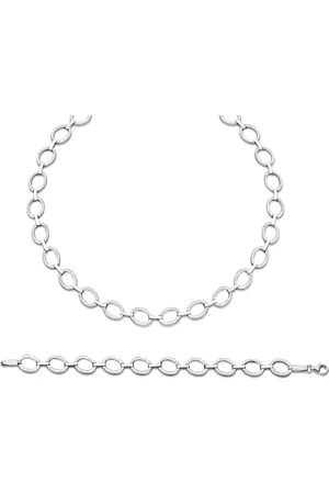 ORPHELIA WoMens 925 Sterling Set: Chain + Bracelet - SET-029 - One Size