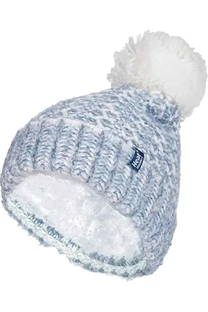 Heat Holders Womens Ladies Fleece Lined Cuffed Thermal Winter Bobble Hat with Pom Pom - Nylon - One Size