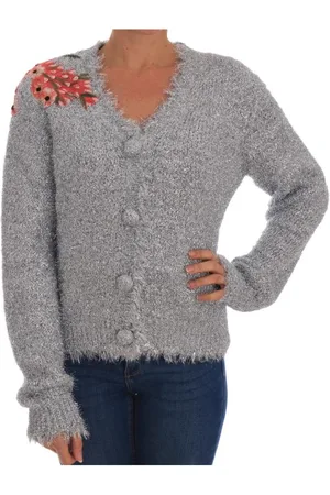 Dolce & Gabbana WoMens Cardigan Floral Applique Sweater material_nylon - Size IT 44 (Womens)