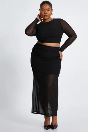 Quiz Womens Curve Mesh Midaxi Skirt - Size 20 UK