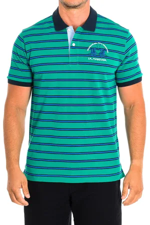 La Martina Mens Short Sleeve Polo TMP024-PK147 man - Cotton - Size Large