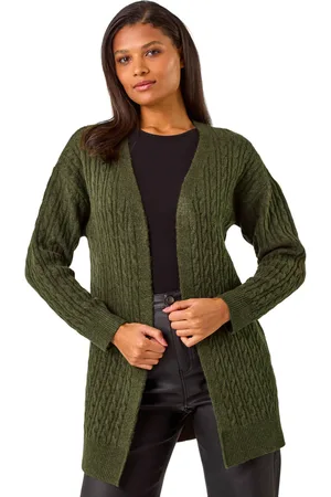 Roman Womens Cable Knit Longline Cardigan - - Size 20 UK