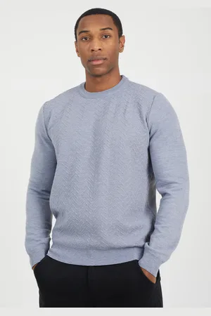 Brave Soul Mens Crew Neck Jaquard Knit Jumper - Size X-Large