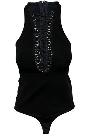 Givenchy Pre-owned Womens Lace-Up Bodysuit in Viscose - Size Small