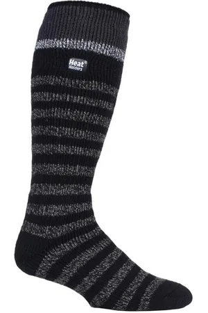 Heat Holders Mens Long Knee High Striped Ski Socks - Nylon - Size 6-11 (UK Shoe)