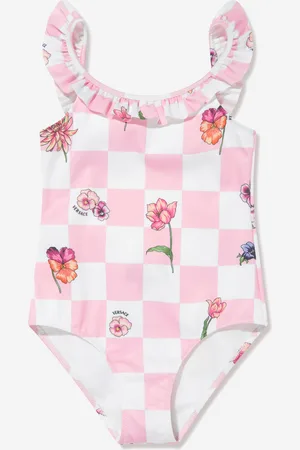 VERSACE Girls Damier Flowers Swimsuit in - Size 10Y