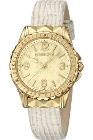 Roberto Cavalli WoMens Champagne Dial Leather Watch - One Size