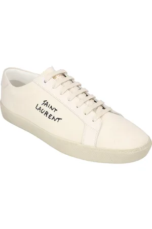 Saint Laurent Mens Court Classic Sl/06 Embroidered Sneakers In Canvas And Leather - Size EU 42