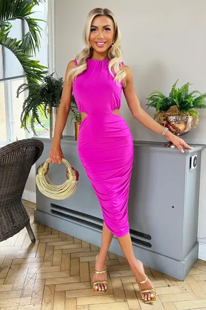 Ax Paris Womens Hot Cut Out Midi Bodycon Dress - Size 14 UK