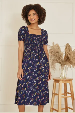 Yumi Womens Recycled Fabric Sealife Midi Dress - Size 8 UK