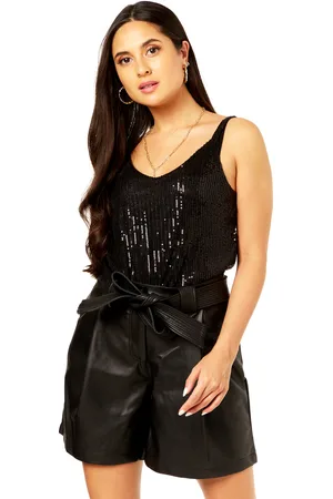 Gini London Womens Sequin V Neck Cami Top - - Size Medium/Large