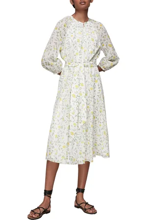 Whistles Womens Savannah Floral Silk Mix Dress - - Size 14 UK