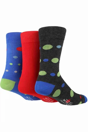 Wild Feet 3 Pack Mens Colourful Modern Patterned Bamboo Dress Socks - - Size UK 7-11