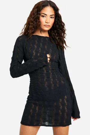 Boohoo Womens Petite Ladder Knit Backless Dress - - Size Medium