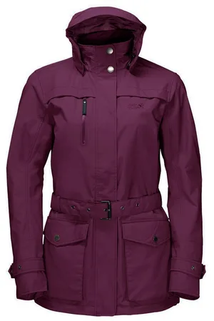 Jack Wolfskin Kimberley Womens Burgundy Parka Jacket - Textile - Size UK 8-10 (Womens)