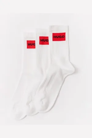 HUGO BOSS 3-Pack Quarter Length Combed Cotton Ribbed Mens Socks - - Size 6-12 (UK Shoe)