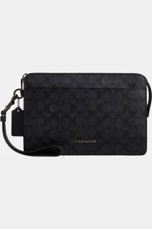 Coach Mens Zip Pouch in Signature - - One Size